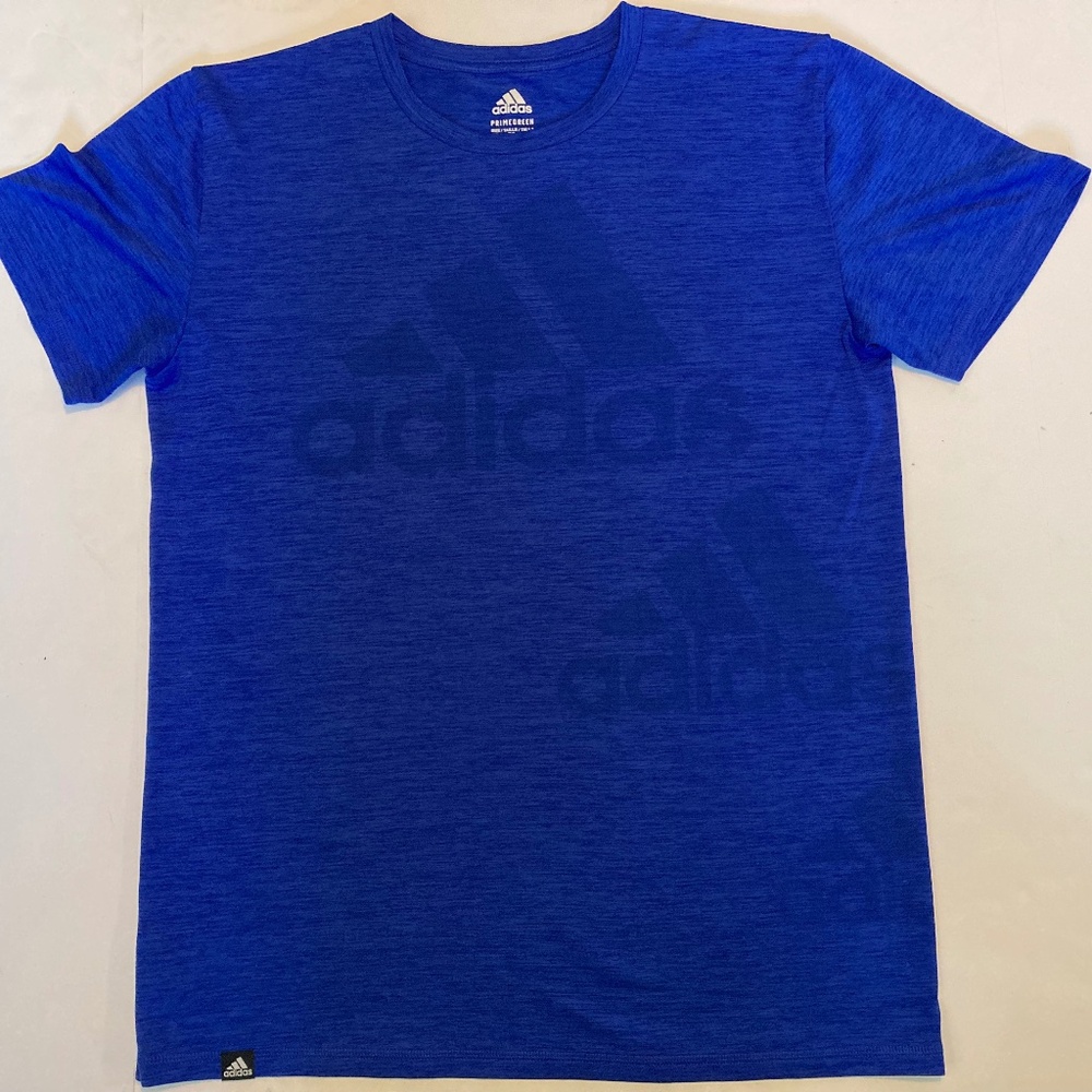 Adidas Youth XL 18/20 Primegreen Blue Heathered Performance Athletic Tee